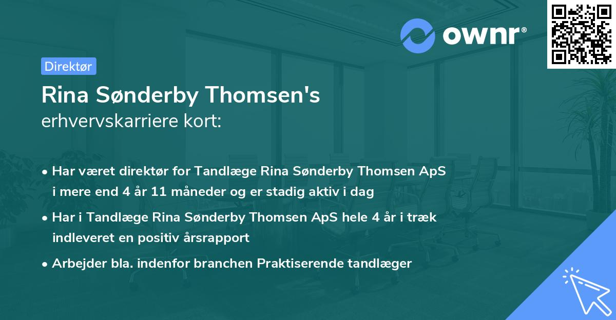 Rina Sønderby Thomsen's erhvervskarriere kort