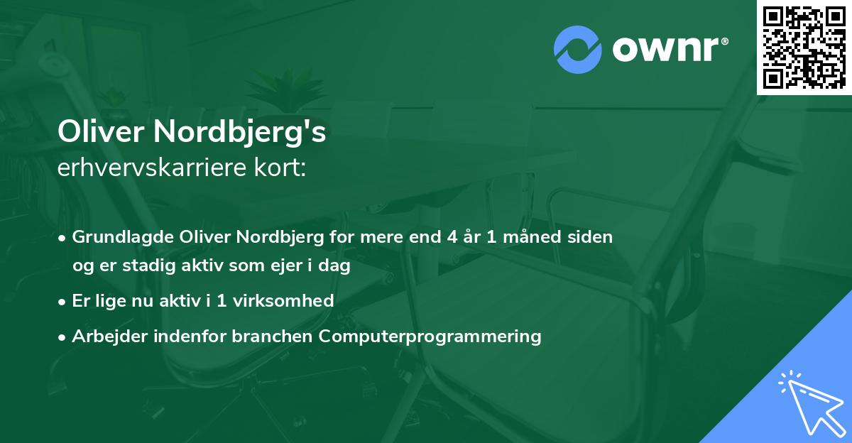Oliver Nordbjerg's erhvervskarriere kort