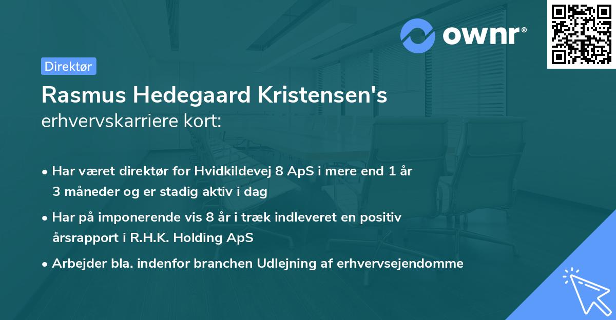 Rasmus Hedegaard Kristensen's erhvervskarriere kort