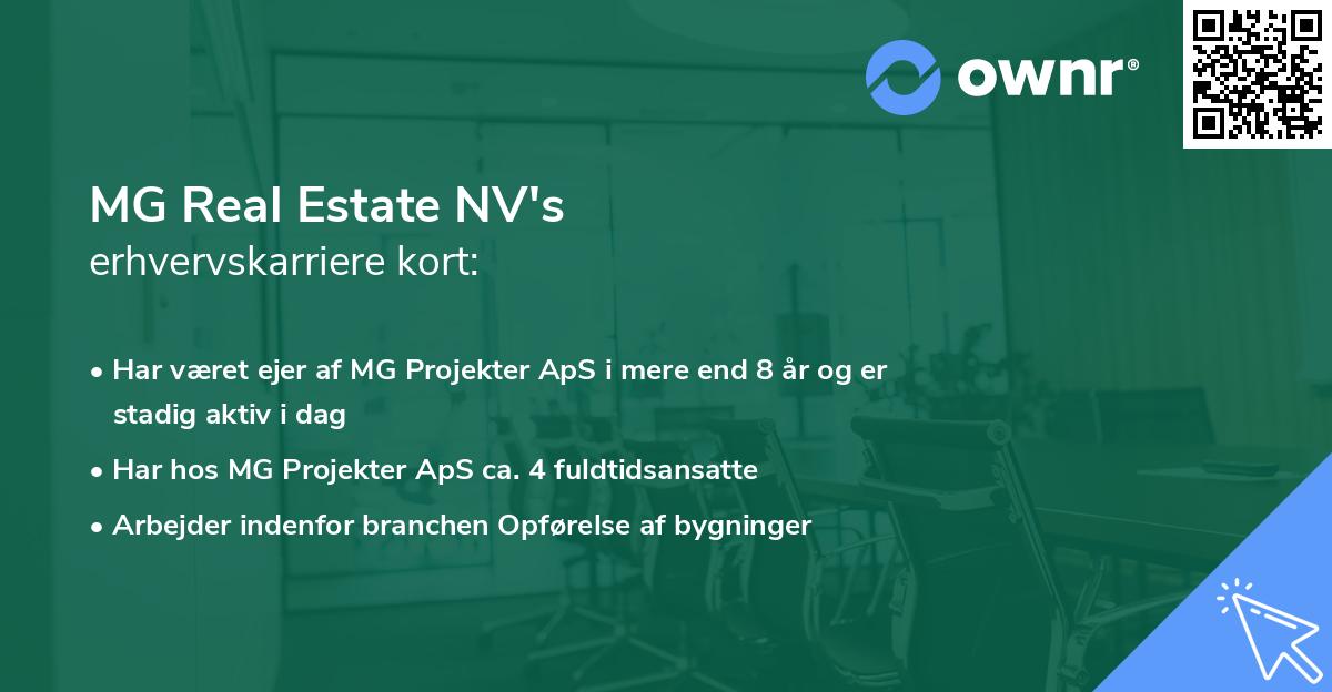 MG Real Estate NV's erhvervskarriere kort