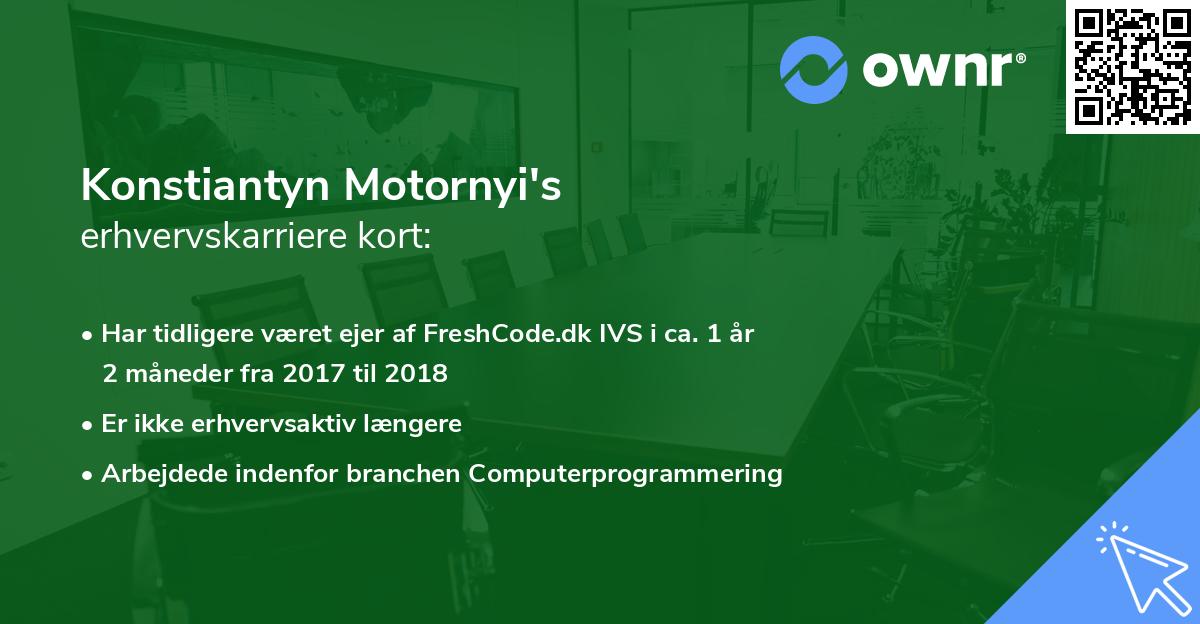 Konstiantyn Motornyi's erhvervskarriere kort