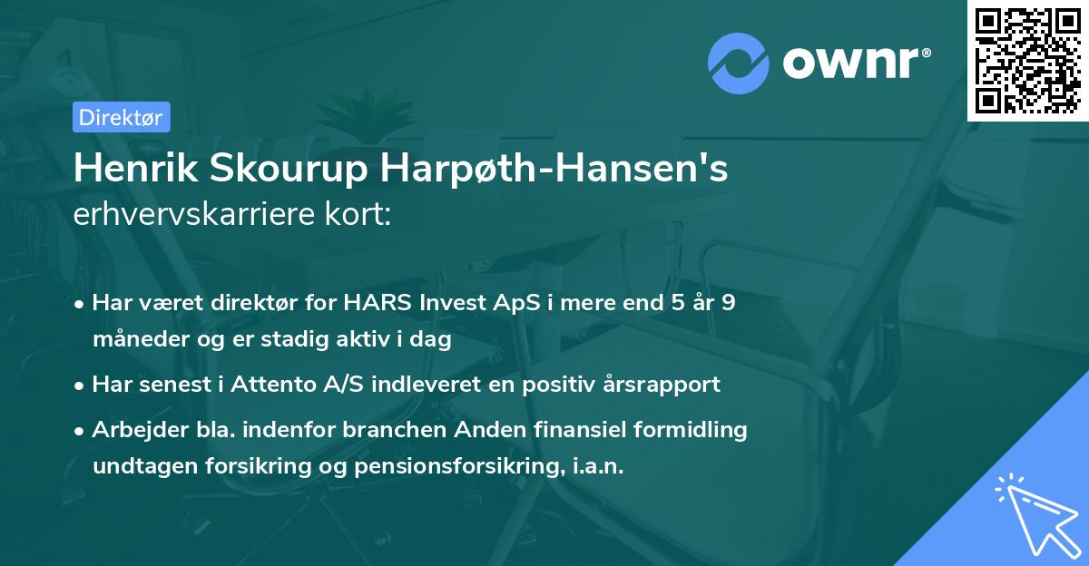 Henrik Skourup Harpøth-Hansen's erhvervskarriere kort