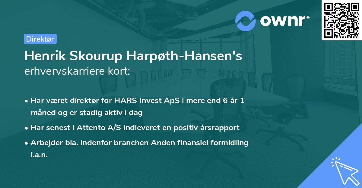 Henrik Skourup Harpøth-Hansen's erhvervskarriere kort