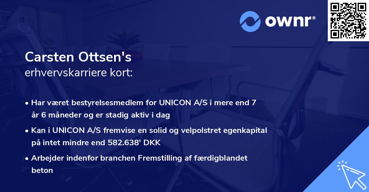 Carsten Ottsen's erhvervskarriere kort