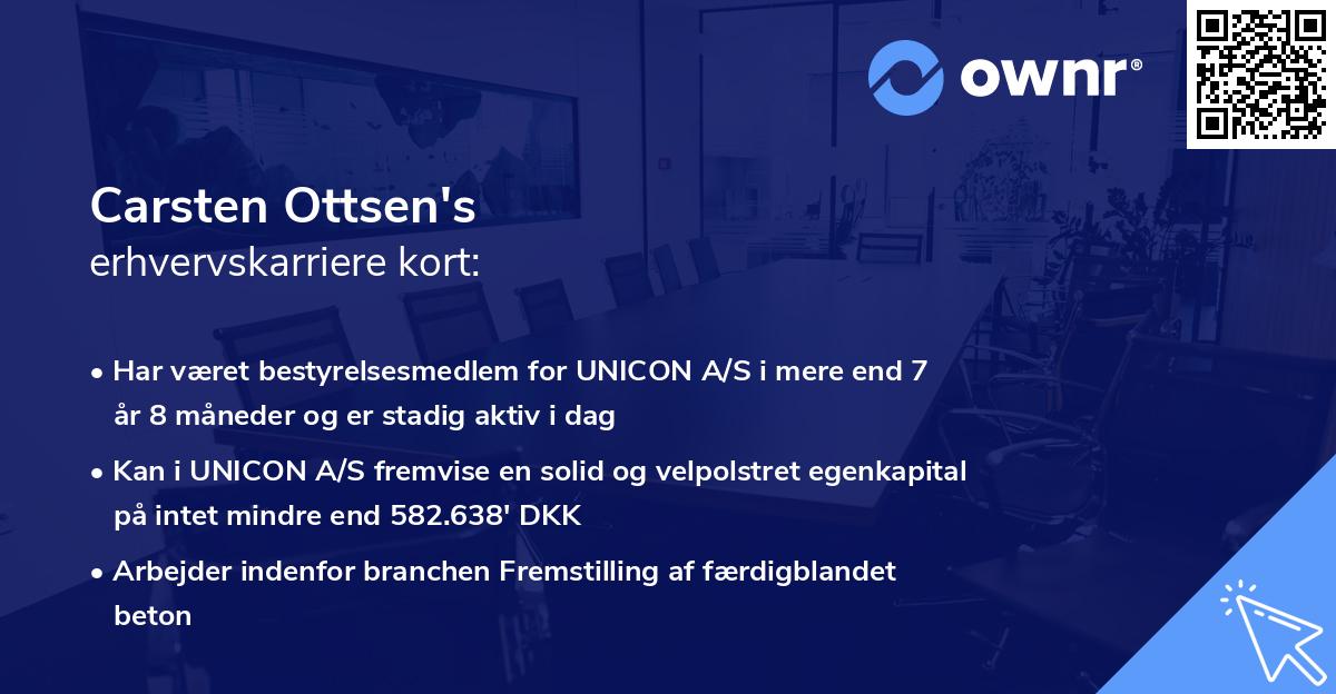 Carsten Ottsen's erhvervskarriere kort