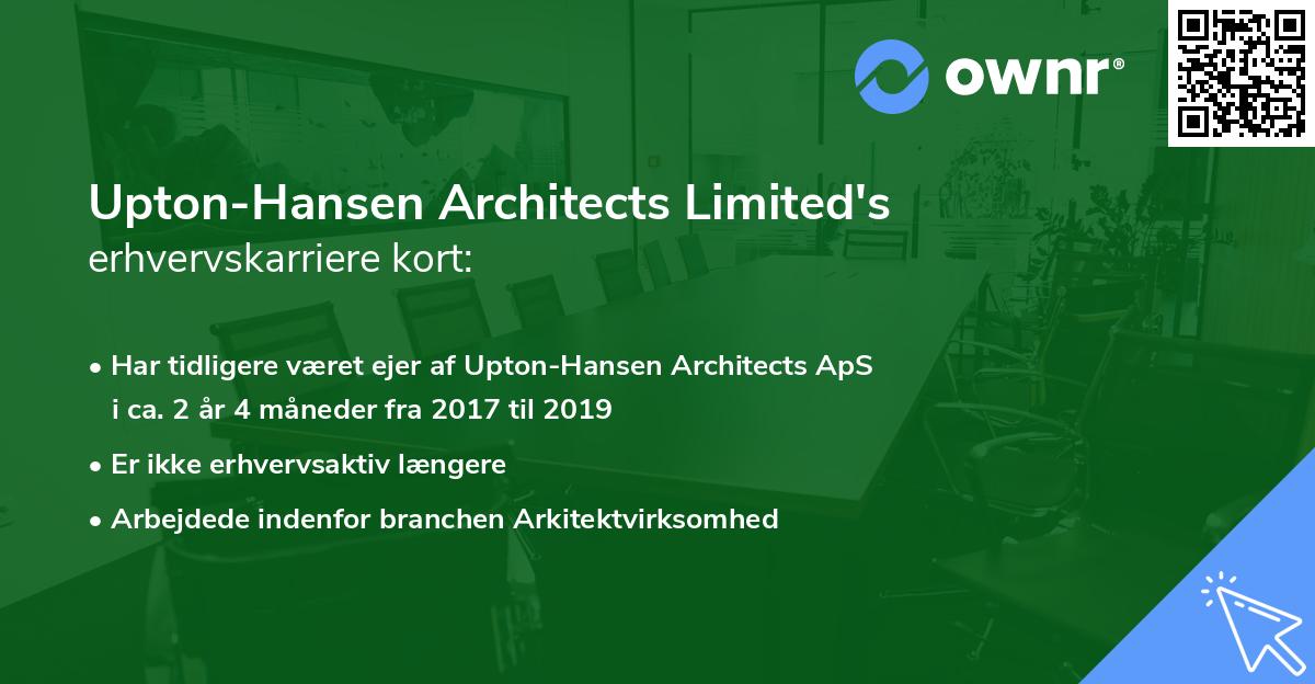 Upton-Hansen Architects Limited's erhvervskarriere kort