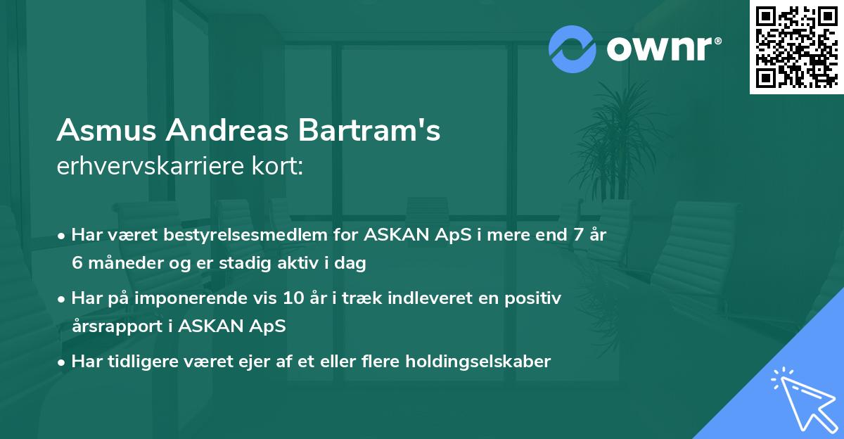 Asmus Andreas Bartram's erhvervskarriere kort