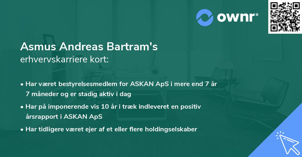 Asmus Andreas Bartram's erhvervskarriere kort