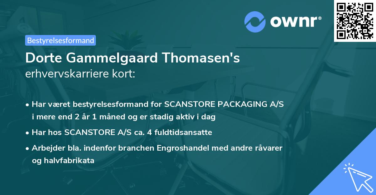 Dorte Gammelgaard Thomasen's erhvervskarriere kort