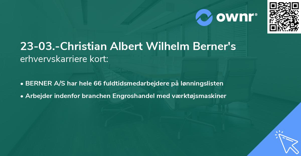 23-03.-Christian Albert Wilhelm Berner's erhvervskarriere kort