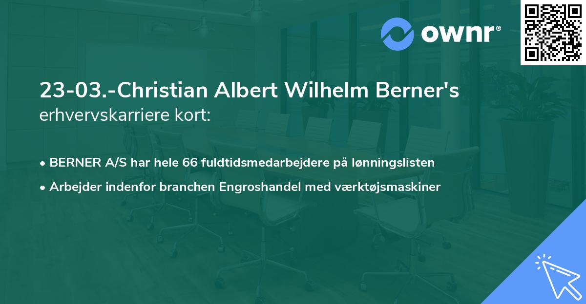 23-03.-Christian Albert Wilhelm Berner's erhvervskarriere kort