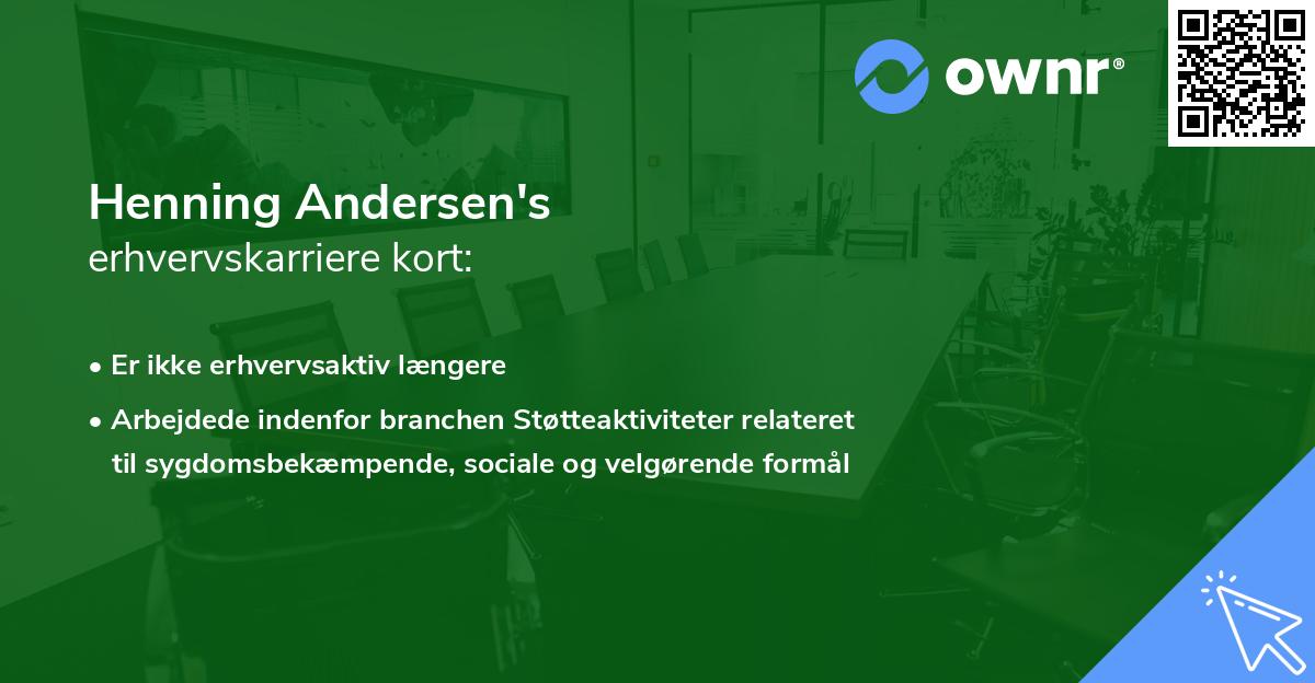 Henning Andersen's erhvervskarriere kort