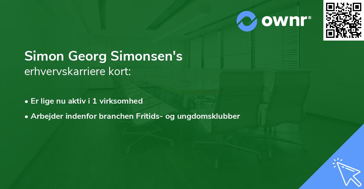 Simon Georg Simonsen's erhvervskarriere kort