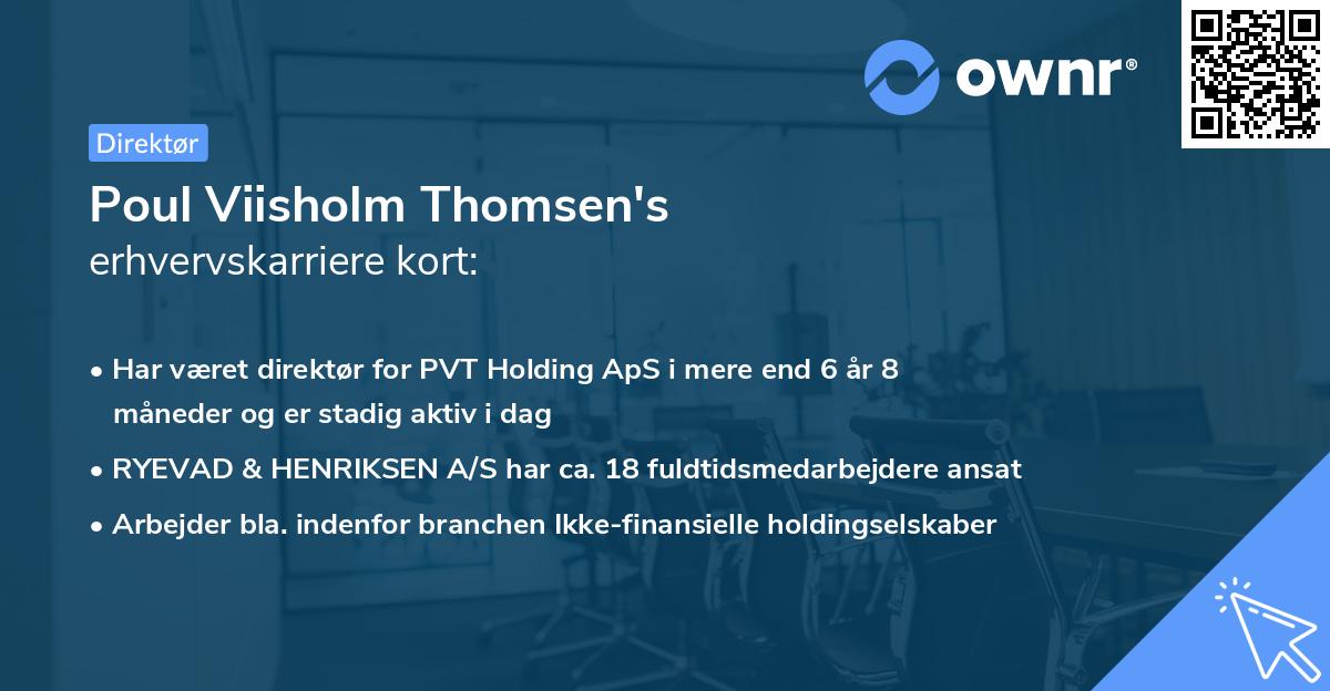 Poul Viisholm Thomsen's erhvervskarriere kort