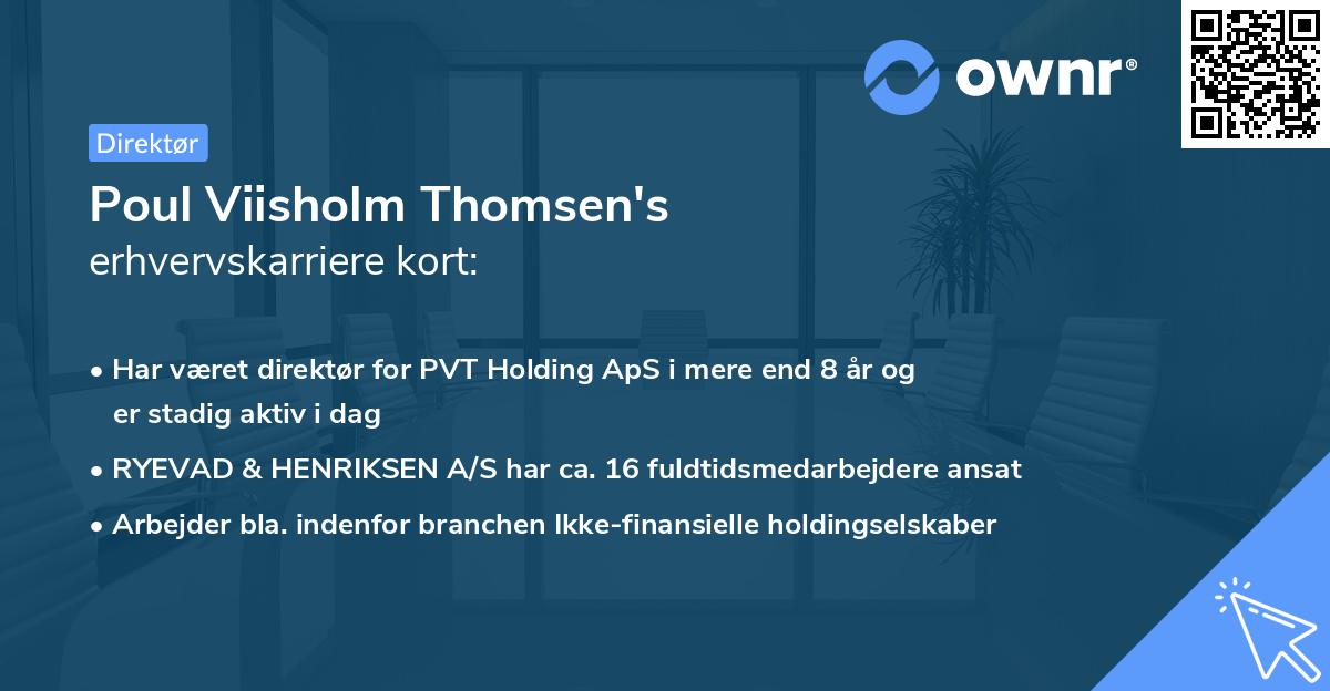 Poul Viisholm Thomsen's erhvervskarriere kort