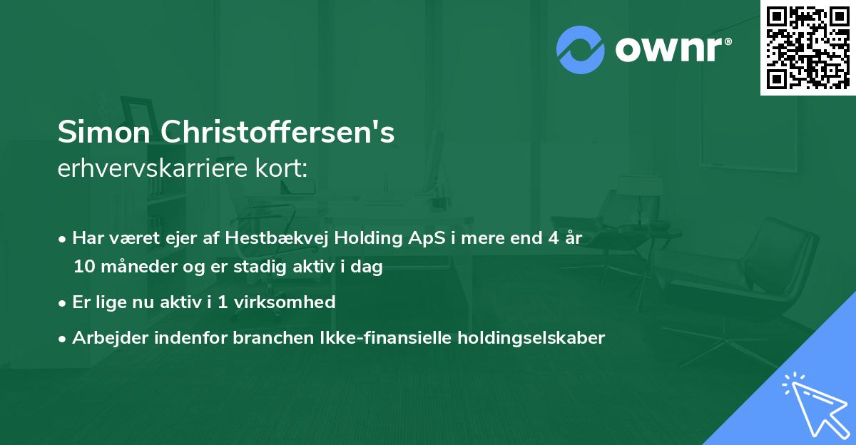 Simon Christoffersen's erhvervskarriere kort