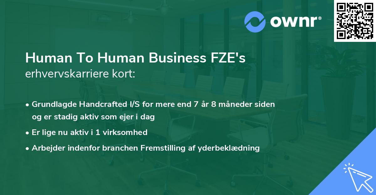 Human To Human Business FZE's erhvervskarriere kort
