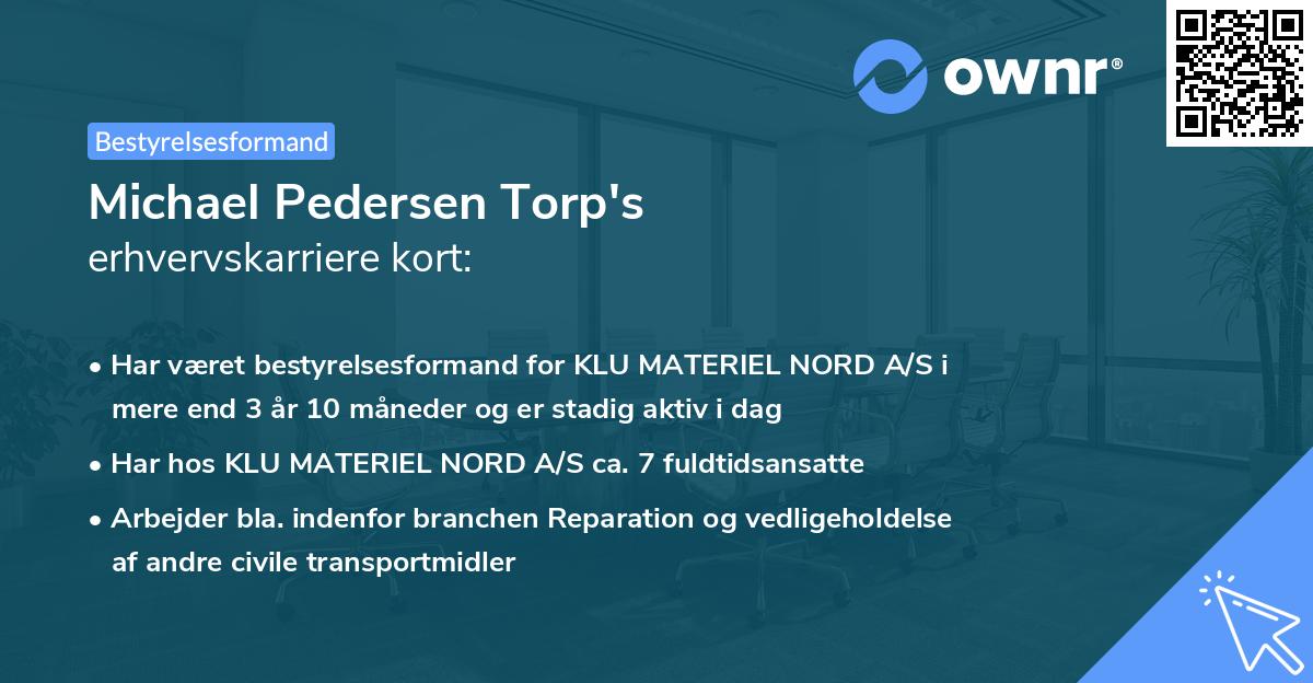 Michael Pedersen Torp's erhvervskarriere kort