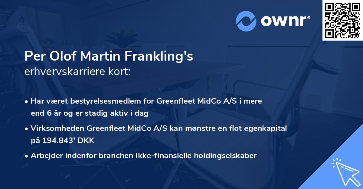 Per Olof Martin Frankling's erhvervskarriere kort