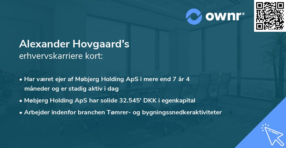 Alexander Hovgaard's erhvervskarriere kort