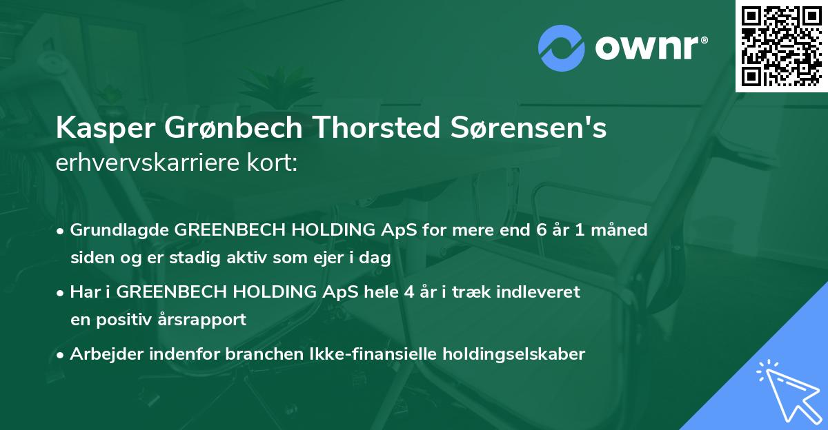 Kasper Grønbech Thorsted Sørensen's erhvervskarriere kort