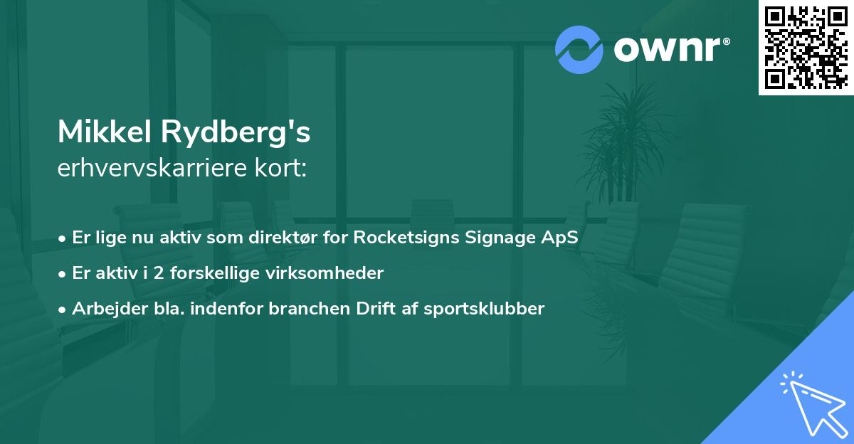 Mikkel Rydberg's erhvervskarriere kort