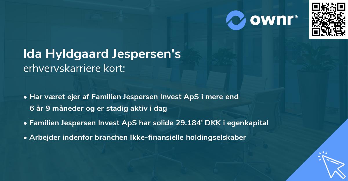 Ida Hyldgaard Jespersen's erhvervskarriere kort