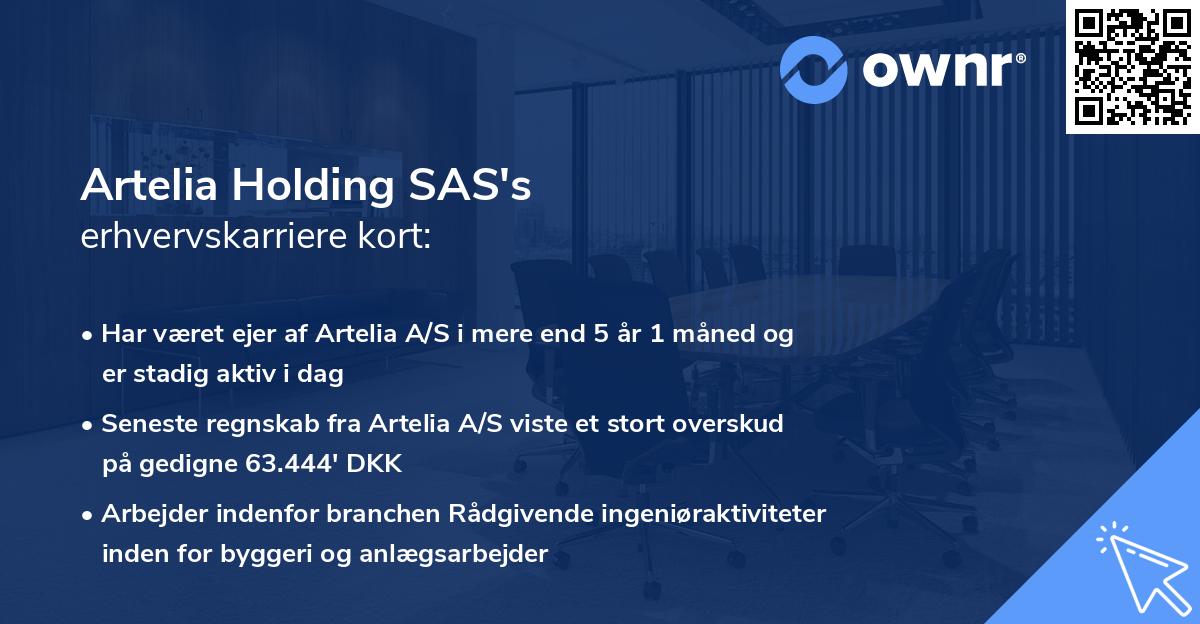 Artelia Holding SAS's erhvervskarriere kort