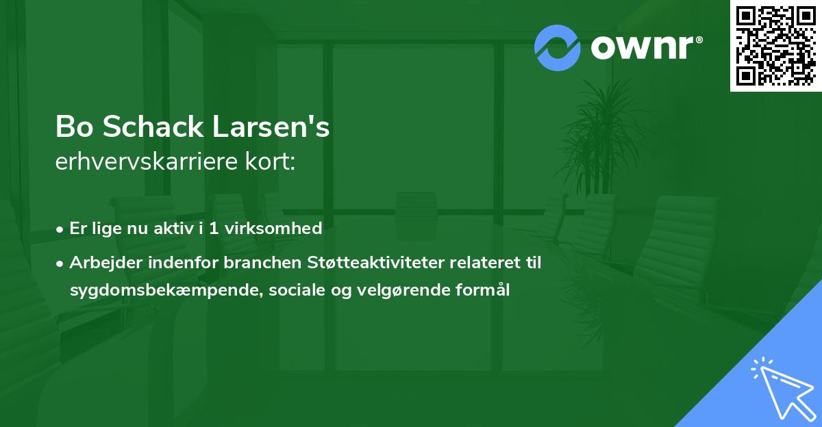 Bo Schack Larsen's erhvervskarriere kort