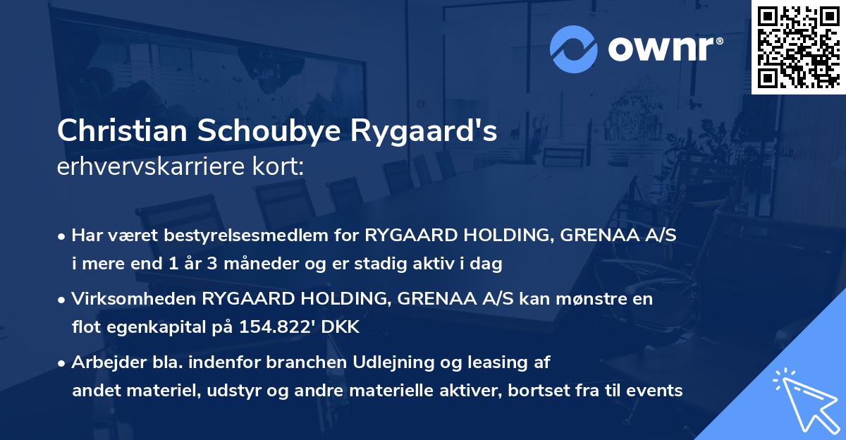 Christian Schoubye Rygaard's erhvervskarriere kort