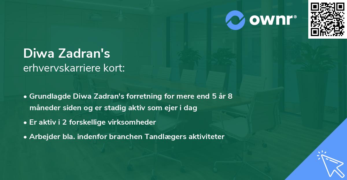 Diwa Zadran's erhvervskarriere kort