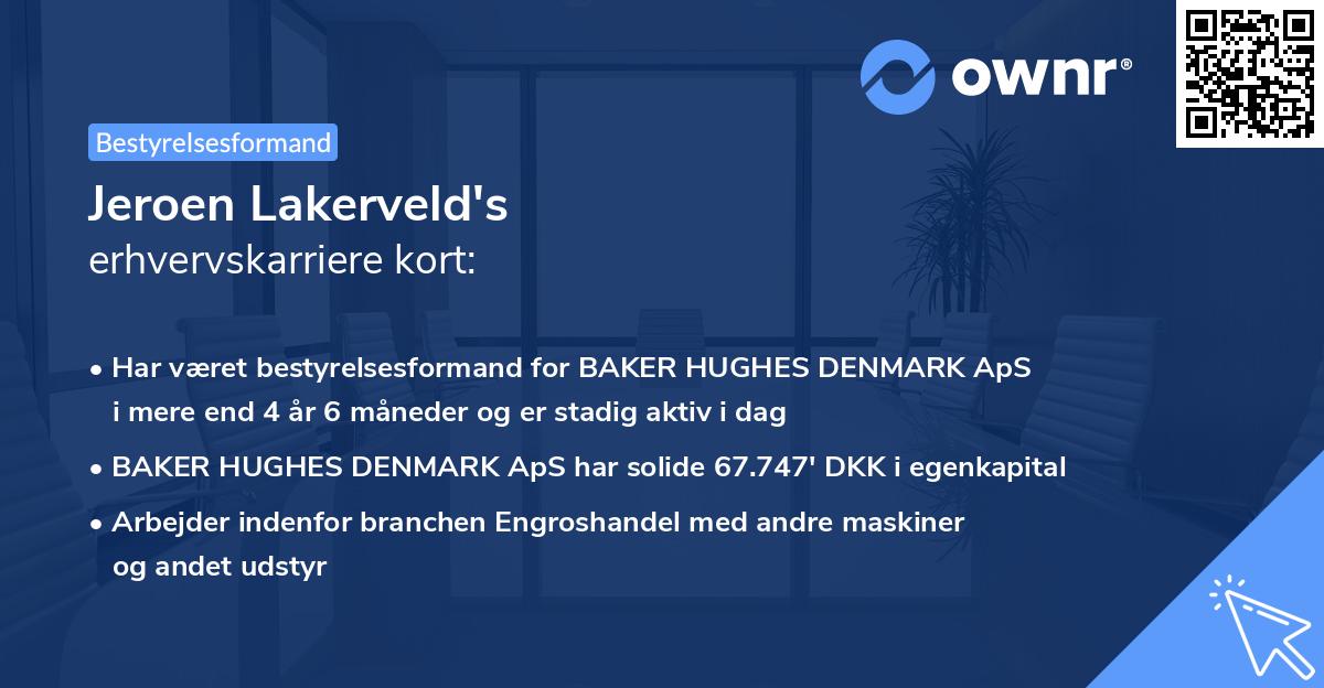 Jeroen Lakerveld's erhvervskarriere kort