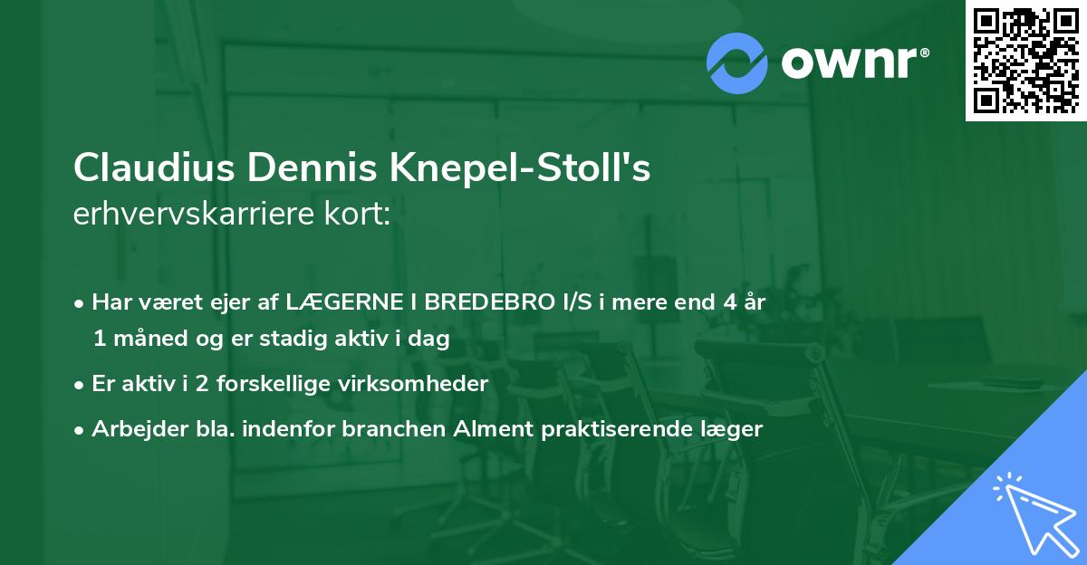 Claudius Dennis Knepel-Stoll's erhvervskarriere kort