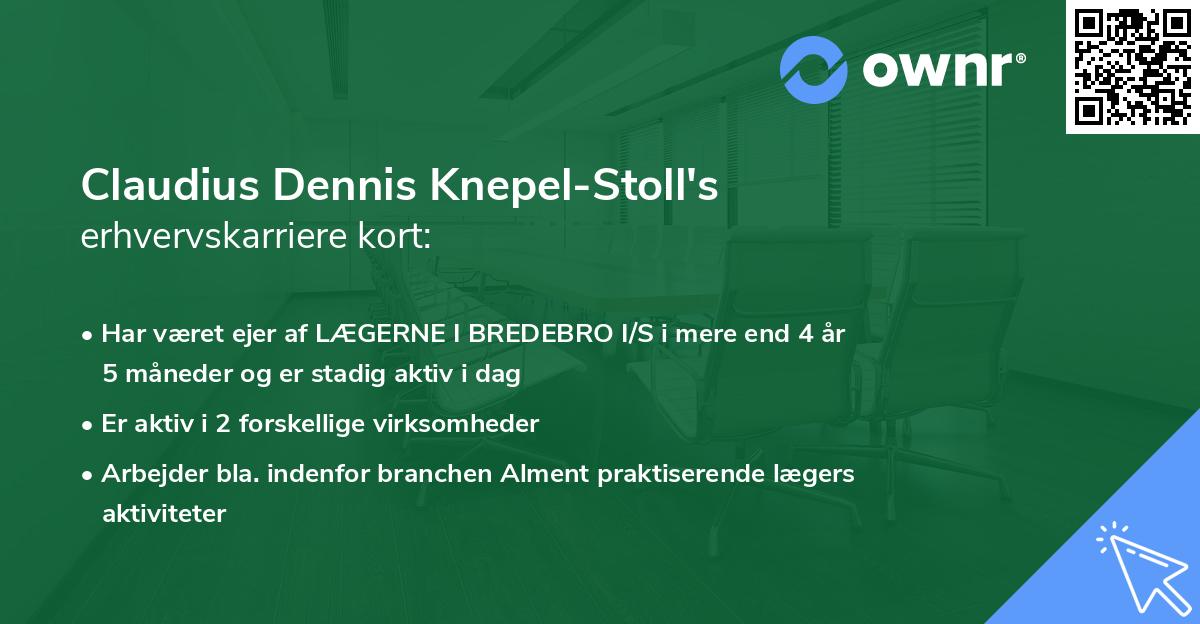 Claudius Dennis Knepel-Stoll's erhvervskarriere kort