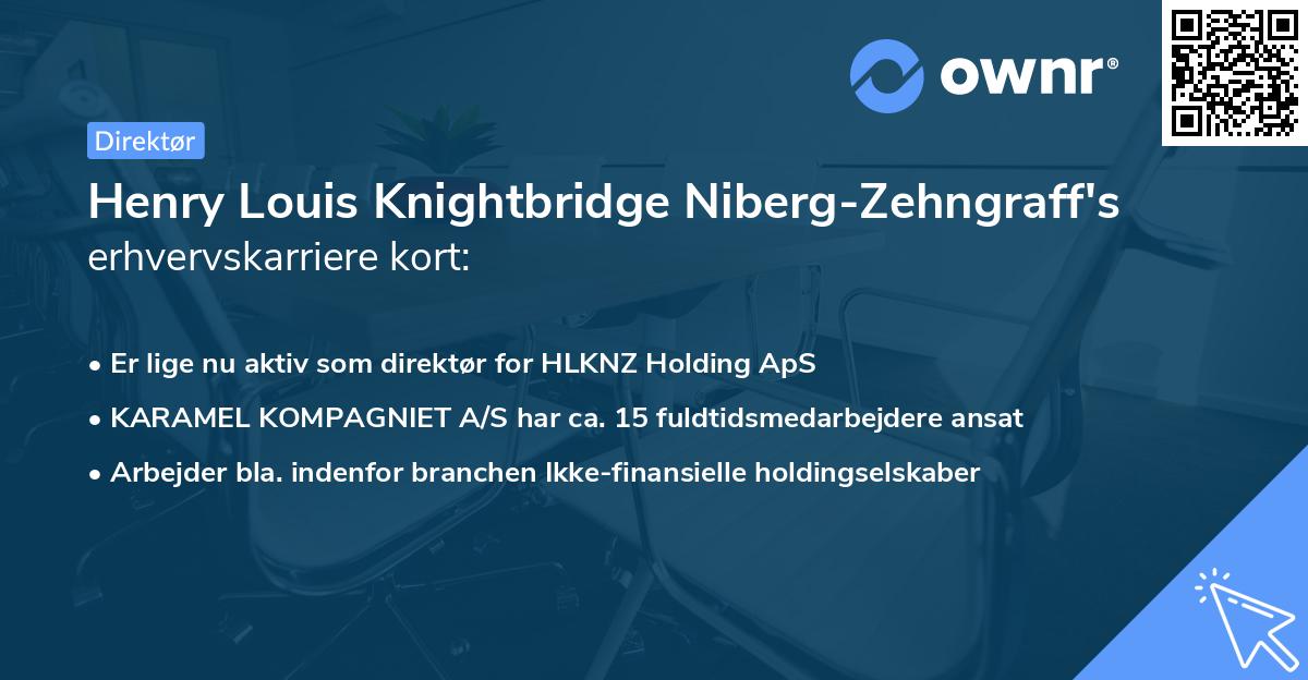 Henry Louis Knightbridge Niberg-Zehngraff's erhvervskarriere kort