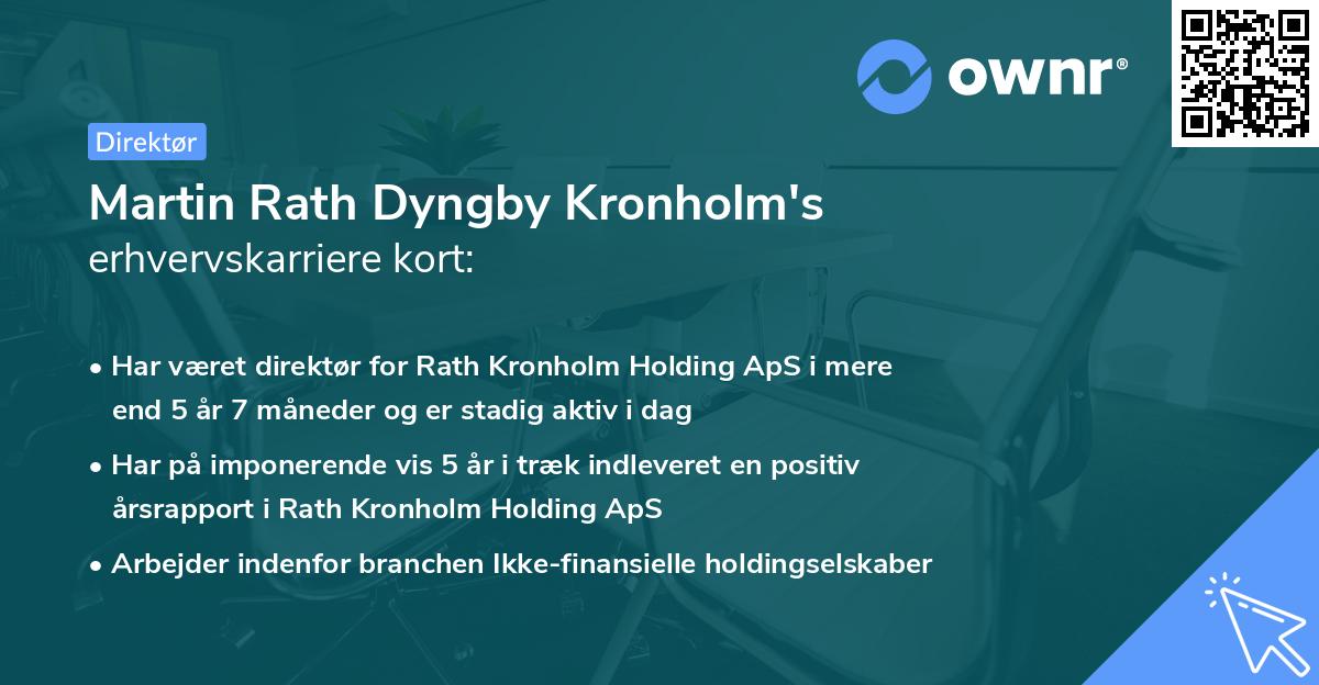 Martin Rath Dyngby Kronholm's erhvervskarriere kort