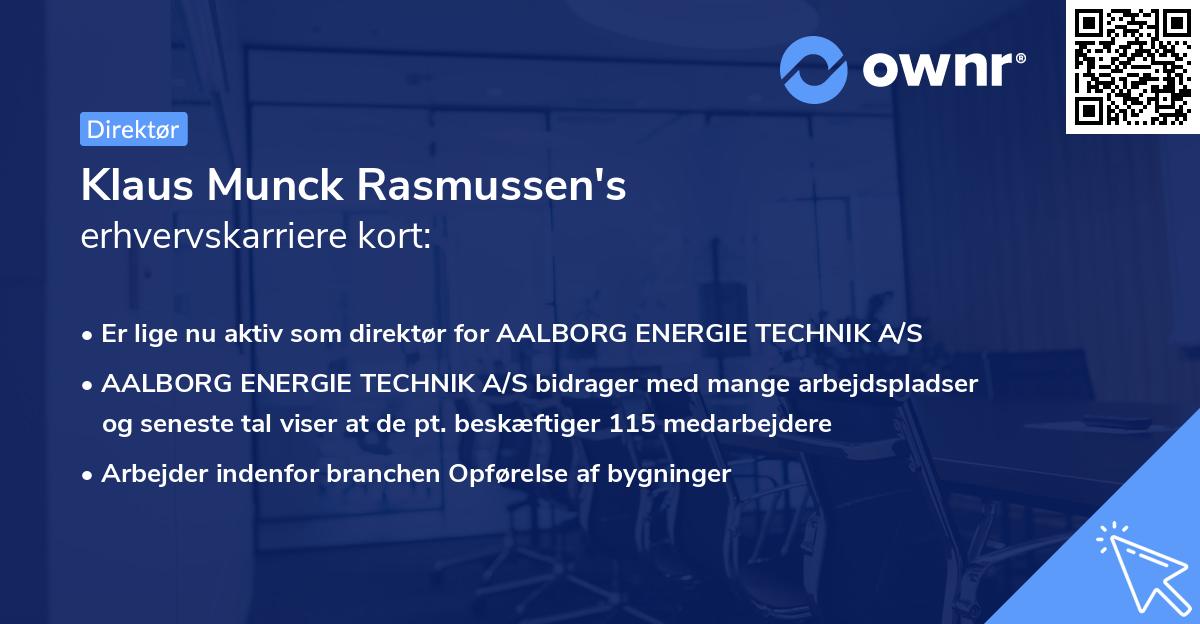 Klaus Munck Rasmussen's erhvervskarriere kort