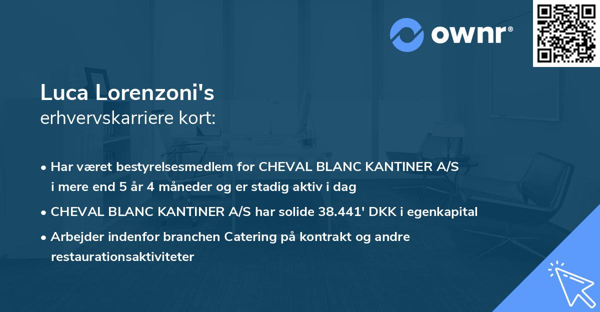 Luca Lorenzoni's erhvervskarriere kort