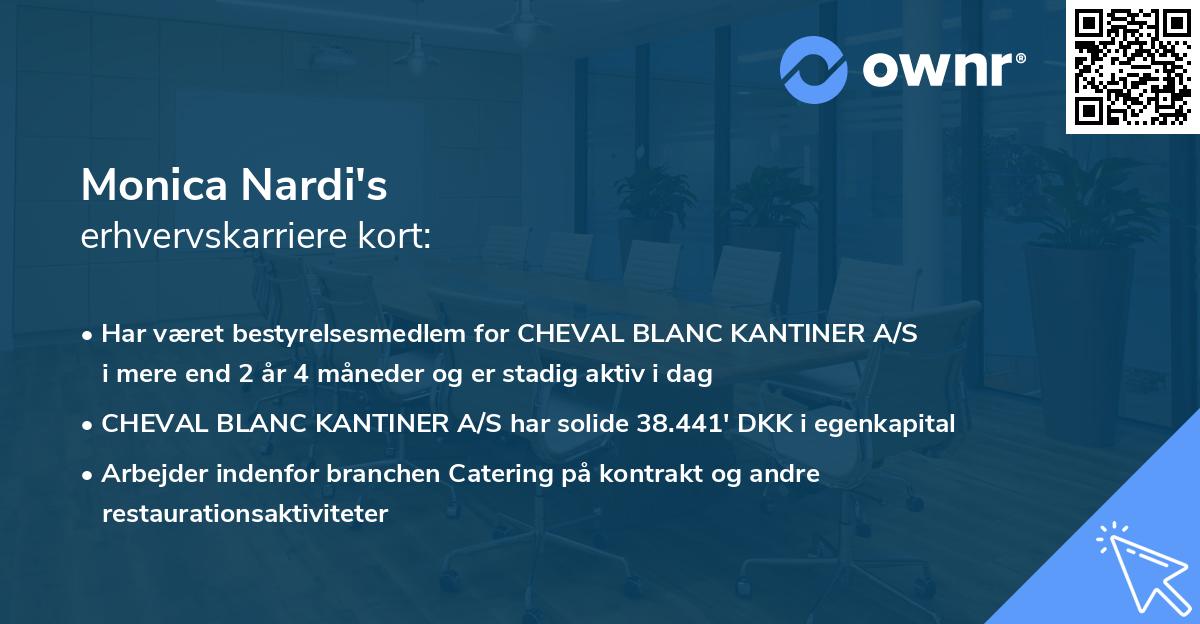 Monica Nardi's erhvervskarriere kort
