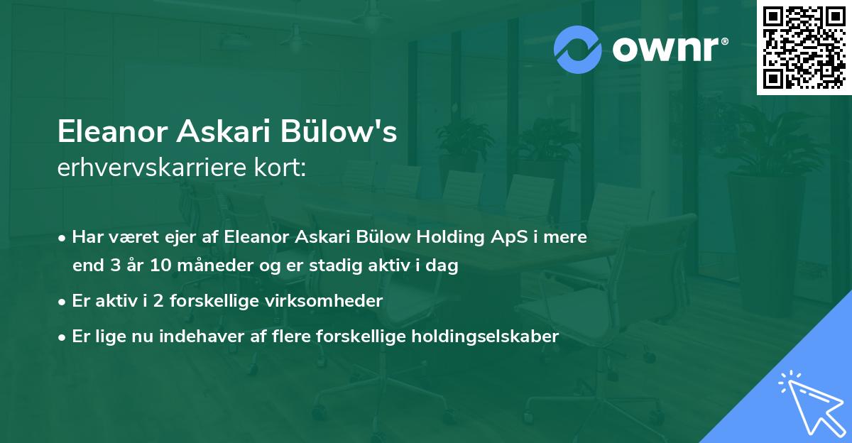 Eleanor Askari Bülow's erhvervskarriere kort