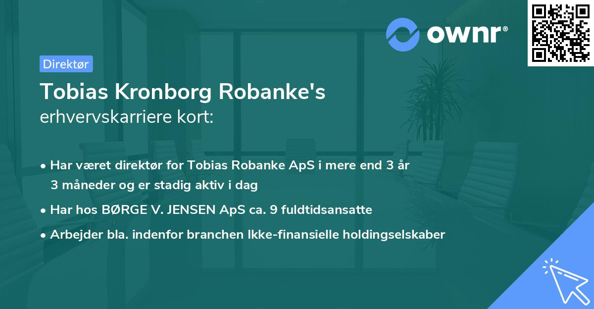 Tobias Kronborg Robanke's erhvervskarriere kort