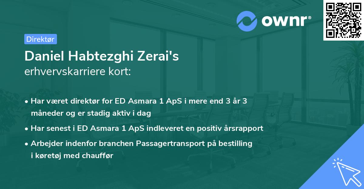Daniel Habtezghi Zerai's erhvervskarriere kort