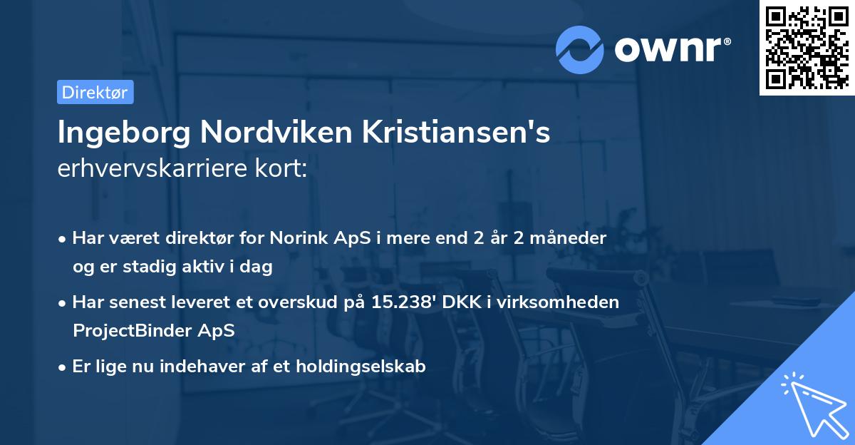 Ingeborg Nordviken Kristiansen's erhvervskarriere kort