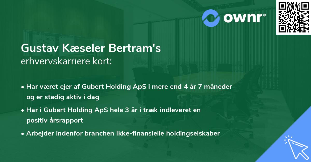 Gustav Kæseler Bertram's erhvervskarriere kort