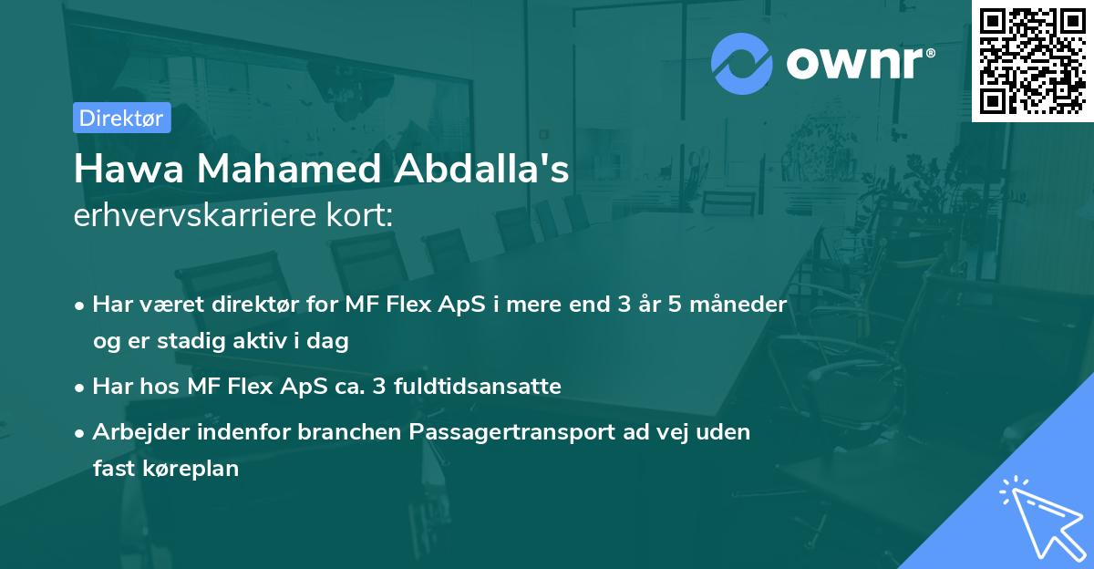 Hawa Mahamed Abdalla's erhvervskarriere kort