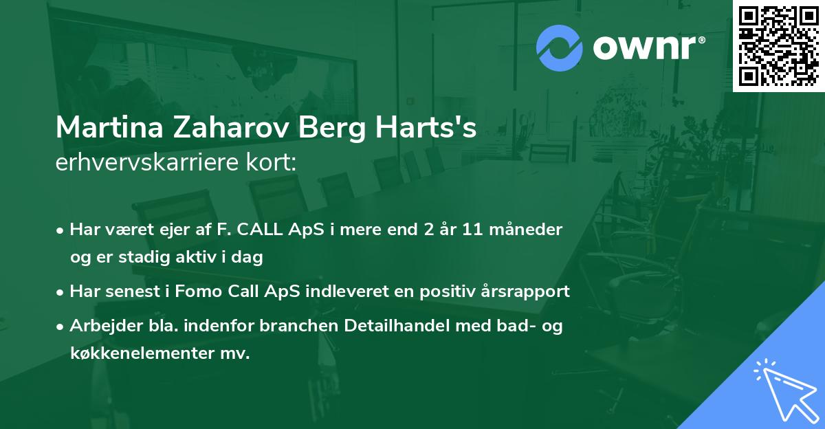 Martina Zaharov Berg Harts's erhvervskarriere kort