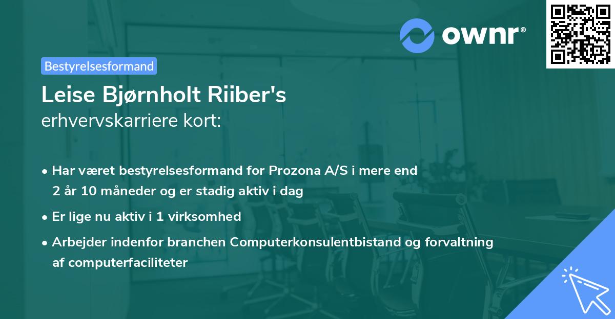 Leise Bjørnholt Riiber's erhvervskarriere kort