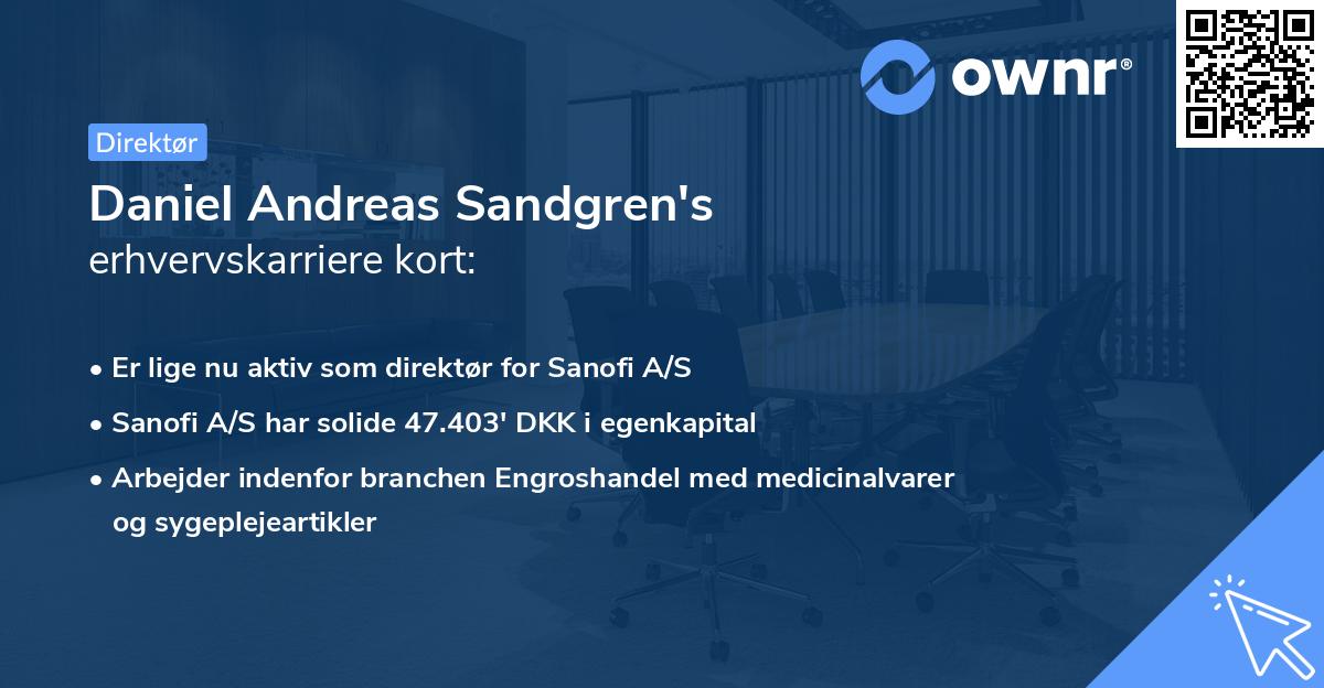 Daniel Andreas Sandgren's erhvervskarriere kort