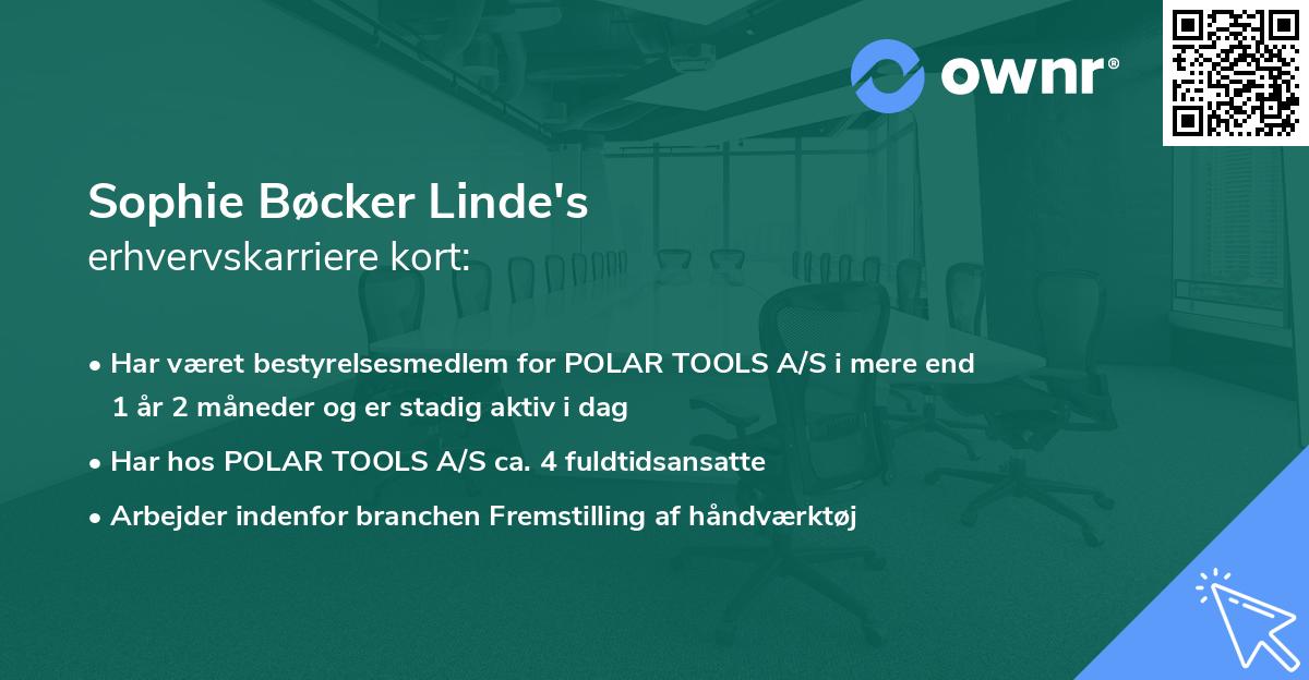 Sophie Bøcker Linde's erhvervskarriere kort