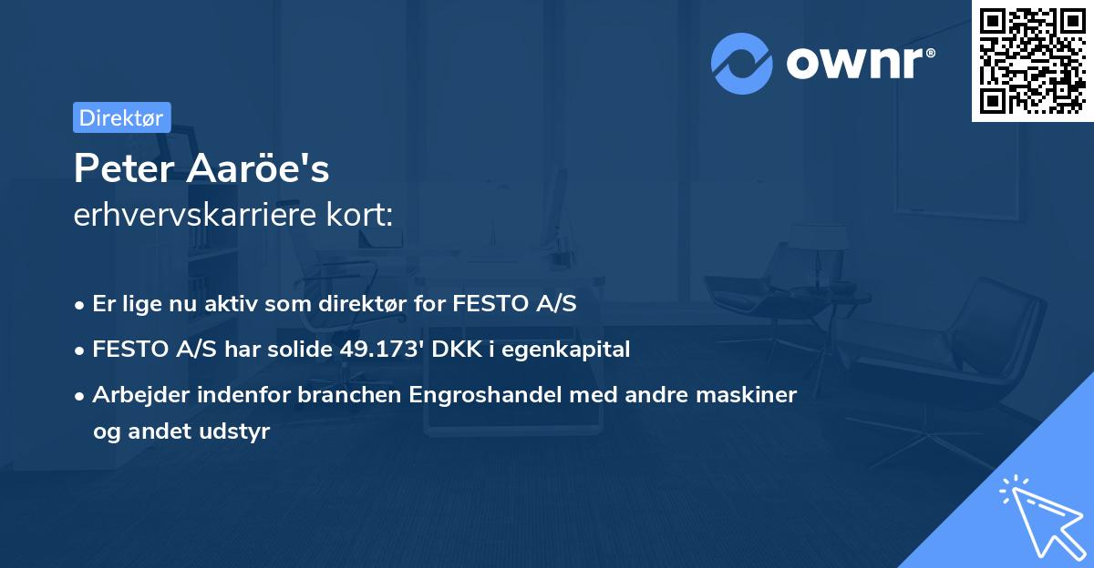 Peter Aaröe's erhvervskarriere kort